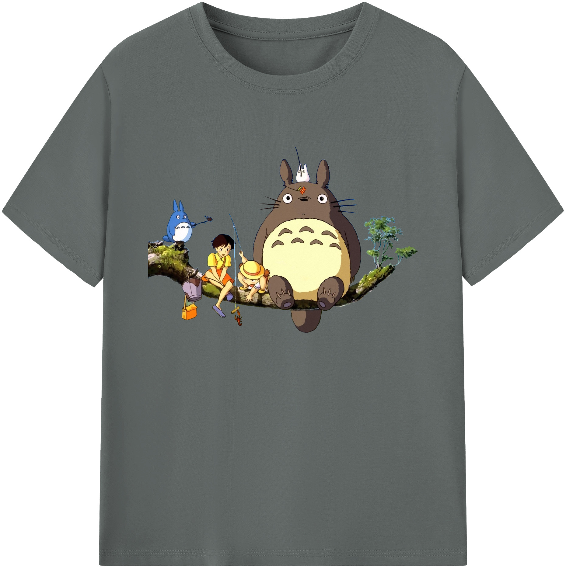 （画像用） となりのトトロ 草壁メイ 草壁サツキ My Neighbor Totoro Satsuki Kusakabe Mei Kusakabe 綿100％ メンズ半袖Tシャツ｜肌触りやわらか＆通気性